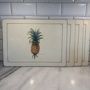 Pimpernel Pineapple Cork Back Hard  Placements, Set of 4 | Made in England ES004